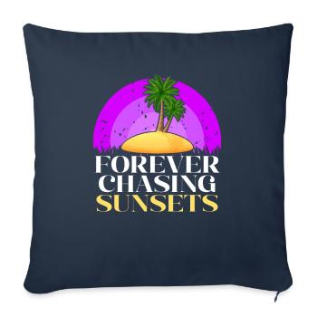 Forever Chasing Sunsets Retro Summer Vacation - Sofa pillowcase 17,3'' x 17,3'' (45 x 45 cm) - navy - Front