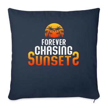 Forever Chasing Sunsets Retro Summer Vacation - Sofa pillowcase 17,3'' x 17,3'' (45 x 45 cm) - navy - Front