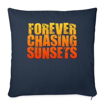 Forever Chasing Sunsets Retro Summer Vacation - Sofa pillowcase 17,3'' x 17,3'' (45 x 45 cm) - navy - Front