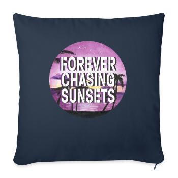 Forever Chasing Sunsets Retro Summer Vacation - Sofa pillowcase 17,3'' x 17,3'' (45 x 45 cm) - navy - Front