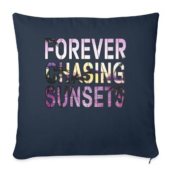 Forever Chasing Sunsets Retro Summer Vacation - Sofa pillowcase 17,3'' x 17,3'' (45 x 45 cm) - navy - Front
