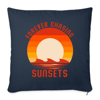Forever Chasing Sunsets Retro Summer Vacation - Sofa pillowcase 17,3'' x 17,3'' (45 x 45 cm) - navy - Front