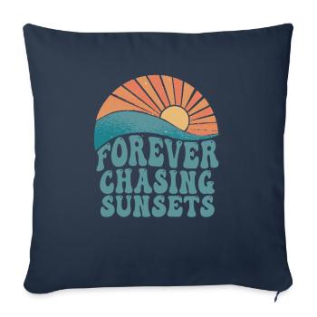 Forever Chasing Sunsets Retro Summer Vacation - Sofa pillowcase 17,3'' x 17,3'' (45 x 45 cm) - navy - Front