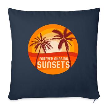 Forever Chasing Sunsets Retro Summer Vacation - Sofa pillowcase 17,3'' x 17,3'' (45 x 45 cm) - navy - Front
