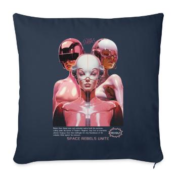 Astronautes de l’espace, voyageurs de l’espace de science-fiction - Housse de coussin décorative 45 x 45 cm - bleu marine - Devant