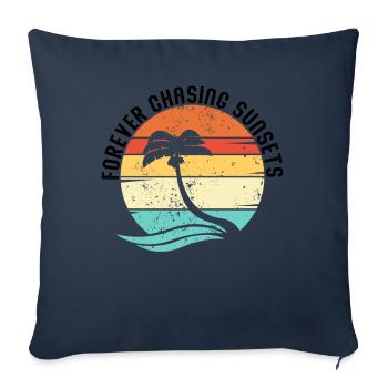 Forever Chasing Sunsets Retro Summer Vacation - Sofa pillowcase 17,3'' x 17,3'' (45 x 45 cm) - navy - Front