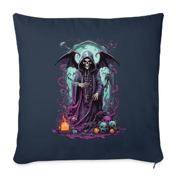 Grim Reaper Skull Gothic Occult Design - Sofa pillowcase 17,3'' x 17,3'' (45 x 45 cm) - navy - Front