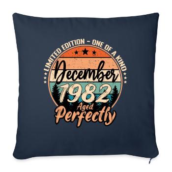 December 1982 Birthday 1982 Legends December - Sofa pillowcase 17,3'' x 17,3'' (45 x 45 cm) - navy - Front