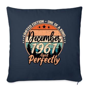 Décembre 1961 anniversaire 1961 légendes Décembre - Housse de coussin décorative 45 x 45 cm - bleu marine - Devant
