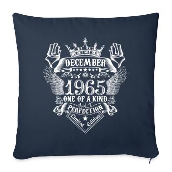 Décembre 1965 anniversaire Décembre 1965 Décembre - Housse de coussin décorative 45 x 45 cm - bleu marine - Devant