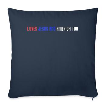 Loves Jesus and America Too God Christian - Sofa pillowcase 17,3'' x 17,3'' (45 x 45 cm) - navy - Front