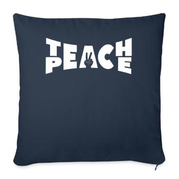 Teach Peace Word Game Groovy Hippie Teacher - Sofa pillowcase 17,3'' x 17,3'' (45 x 45 cm) - navy - Front