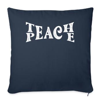 Teach Peace Word Game Groovy Hippie Teacher - Sofa pillowcase 17,3'' x 17,3'' (45 x 45 cm) - navy - Front