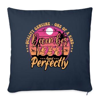 December 1958 birthday 1958 December 1958 - Sofa pillowcase 17,3'' x 17,3'' (45 x 45 cm) - navy - Front