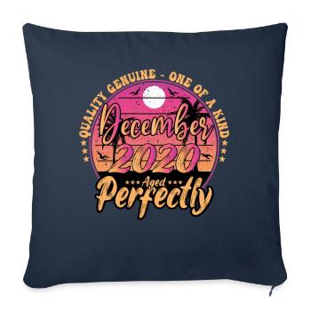 Décembre 2020 anniversaire 2020 Décembre 2020 - Housse de coussin décorative 45 x 45 cm - bleu marine - Devant