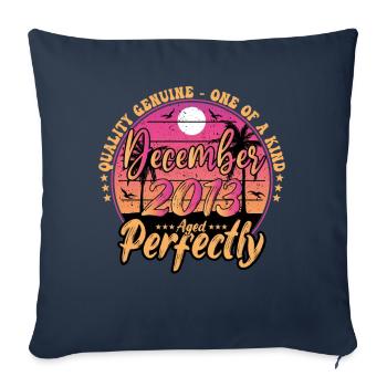 Décembre 2013 anniversaire 2013 Décembre 2013 - Housse de coussin décorative 45 x 45 cm - bleu marine - Devant