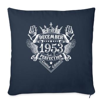 December 1953 | December 1953 Anniversary 1953 - Sofa pillowcase 17,3'' x 17,3'' (45 x 45 cm) - navy - Front