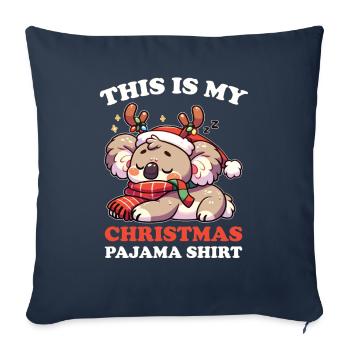 Pyjama de Noël Koala Koalas - Housse de coussin décorative 45 x 45 cm - bleu marine - Devant