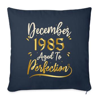 Décembre 1985 Décembre anniversaire December 1985 - Housse de coussin décorative 45 x 45 cm - bleu marine - Devant
