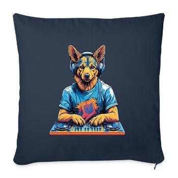 DJ German Shepherd Music Party Dogs Design - Sofa pillowcase 17,3'' x 17,3'' (45 x 45 cm) - navy - Front