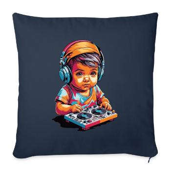 Funny DJ as Baby Music Kid Mixer Party - Sofa pillowcase 17,3'' x 17,3'' (45 x 45 cm) - navy - Front