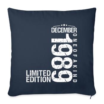 Anniversaire Décembre 1989 Décembre né en December - Housse de coussin décorative 45 x 45 cm - bleu marine - Devant