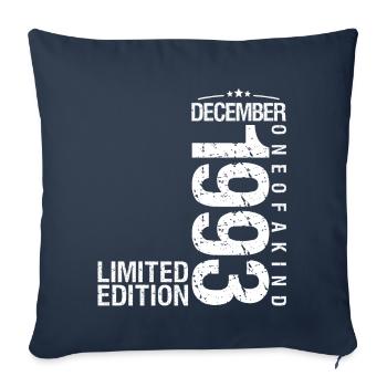 Décembre 1993 Décembre anniversaire December 1993 - Housse de coussin décorative 45 x 45 cm - bleu marine - Devant