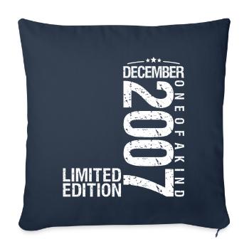 Décembre 2007 Décembre anniversaire December 2007 - Housse de coussin décorative 45 x 45 cm - bleu marine - Devant
