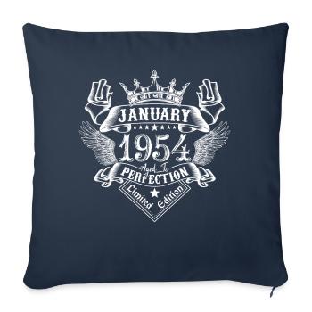 Janvier 1954 | Janvier 1954 anniversaire 1954 - Housse de coussin décorative 45 x 45 cm - bleu marine - Devant