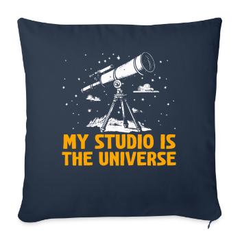 Photographie spatiale Télescope d’observation des étoiles Astronomie - Housse de coussin décorative 45 x 45 cm - bleu marine - Devant