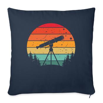 Photographie spatiale Télescope d’observation des étoiles Astronomie - Housse de coussin décorative 45 x 45 cm - bleu marine - Devant