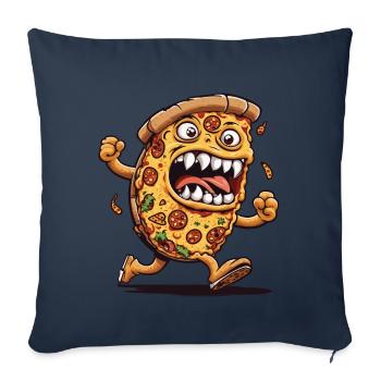 Halloween Pizza Horreur Cartoon Film Soirée Plaisir - Housse de coussin décorative 45 x 45 cm - bleu marine - Devant