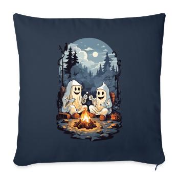 Halloween Fantômes Feu De Camp Enfants Dessin Animé - Housse de coussin décorative 45 x 45 cm - bleu marine - Devant