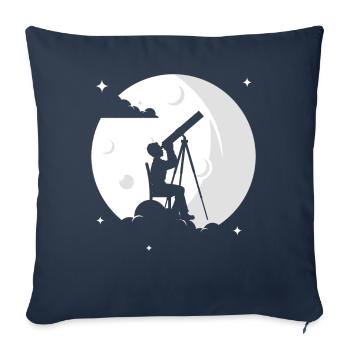 Photographie spatiale Télescope d’observation des étoiles Astronomie - Housse de coussin décorative 45 x 45 cm - bleu marine - Devant