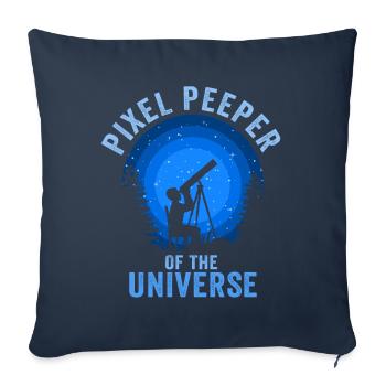 Photographie spatiale Télescope d’observation des étoiles Astronomie - Housse de coussin décorative 45 x 45 cm - bleu marine - Devant