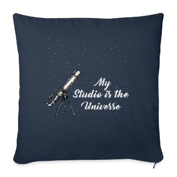 Photographie spatiale Télescope d’observation des étoiles Astronomie - Housse de coussin décorative 45 x 45 cm - bleu marine - Devant