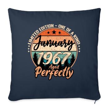 Janvier 1967 anniversaire 1967 légendes Janvier - Housse de coussin décorative 45 x 45 cm - bleu marine - Devant