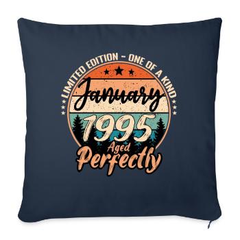 Janvier 1995 anniversaire 1995 légendes Janvier - Housse de coussin décorative 45 x 45 cm - bleu marine - Devant