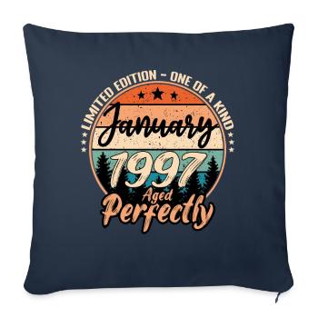 Janvier 1997 anniversaire 1997 légendes Janvier - Housse de coussin décorative 45 x 45 cm - bleu marine - Devant