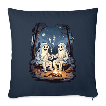 Halloween Ghosts Camping Kids Cartoon - Sofa pillowcase 17,3'' x 17,3'' (45 x 45 cm) - navy - Front