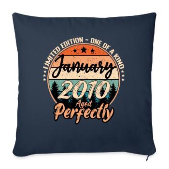 Janvier 2010 anniversaire 2010 légendes Janvier - Housse de coussin décorative 45 x 45 cm - bleu marine - Devant