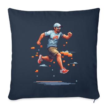 Retro Gamer Pixel Art Vintage Video Game - Sofa pillowcase 17,3'' x 17,3'' (45 x 45 cm) - navy - Front