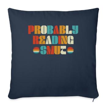 Probablement en train de lire Smut Vintage Books Smut - Housse de coussin décorative 45 x 45 cm - bleu marine - Devant