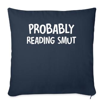 Probablement en train de lire Smut Vintage Books Smut - Housse de coussin décorative 45 x 45 cm - bleu marine - Devant