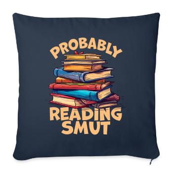 Probablement en train de lire Smut Vintage Books Smut - Housse de coussin décorative 45 x 45 cm - bleu marine - Devant
