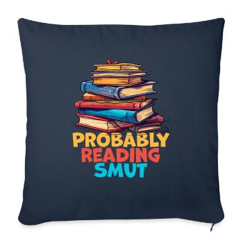 Probablement en train de lire Smut Vintage Books Smut - Housse de coussin décorative 45 x 45 cm - bleu marine - Devant