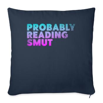 Probablement en train de lire Smut Vintage Books Smut - Housse de coussin décorative 45 x 45 cm - bleu marine - Devant