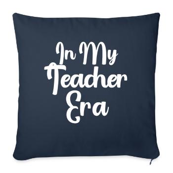À l'époque de mon enseignement Enseignement - Housse de coussin décorative 45 x 45 cm - bleu marine - Devant
