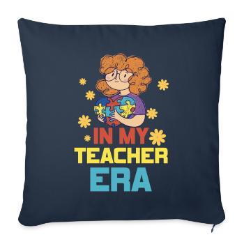 À l’ère de l’enseignement - Housse de coussin décorative 45 x 45 cm - bleu marine - Devant