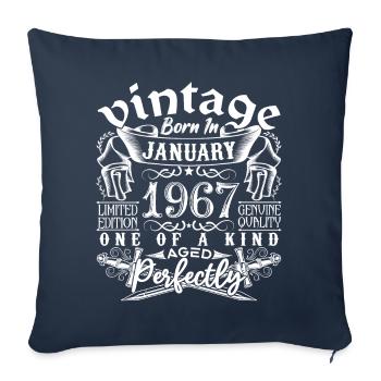 January 1967 birthday January 1967 January - Sofa pillowcase 17,3'' x 17,3'' (45 x 45 cm) - navy - Front